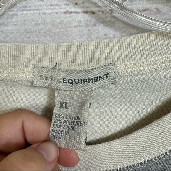 Basic Equipment scoop neck‎ striped half sleeve popover casual blouse - Picture 5 of 6